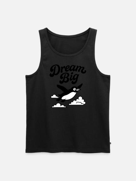 Dream Big – Flying Penguin - Men's Premium Organic Tank Top - black