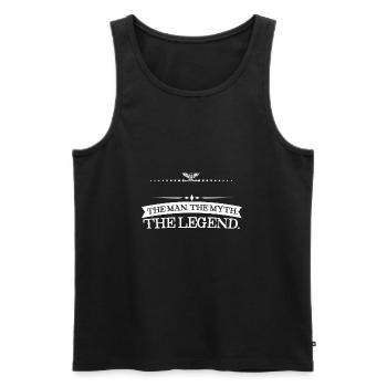 PERSONALISIERBAR man myth legend Mann mythos lege - Männer Premium Bio Tank Top - Schwarz - Vorne - Michal (187cm)