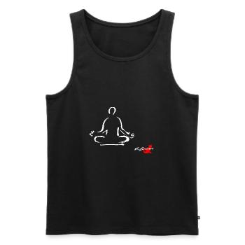YOGA - Männer Premium Bio Tank Top - Schwarz - Vorne - Michal (187cm)