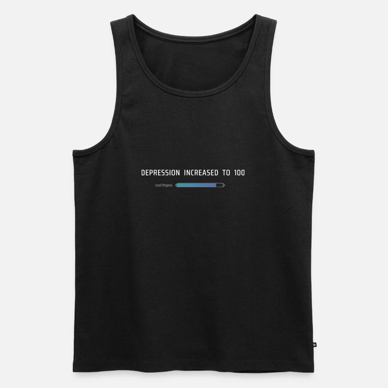 Dépression augmentée à 100 - Débardeur bio Premium Homme - noir