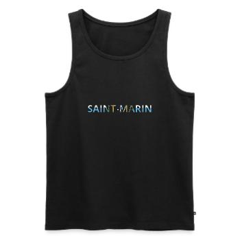 Drapeau Saint-Marin - Débardeur bio Premium Homme - noir - Devant - Michal (187cm)
