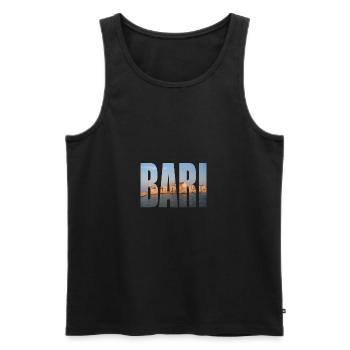 Bari Italie - Débardeur bio Premium Homme - noir - Devant - AI Model Male 178 light (178cm)