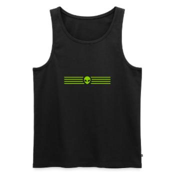 Lignes Traits Alien Design - Débardeur bio Premium Homme - noir - Devant - Michal (187cm)