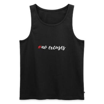 #NO EXCUSES - Männer Premium Bio Tank Top - Schwarz - Vorne - AI Model Male 178 light (178cm)