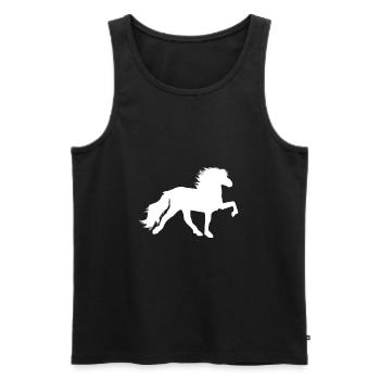 Tölter weiß - Männer Premium Bio Tank Top - Schwarz - Vorne - Michal (187cm)