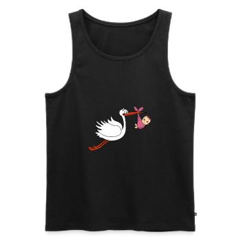 Storch Mädchen Junge Babies Schwanger - Männer Premium Bio Tank Top - Schwarz - Vorne - AI Model Male 178 light (178cm)