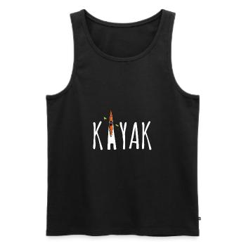 KAJAK - Comic - Paddel Wassersport - Männer Premium Bio Tank Top - Schwarz - Vorne - AI Model Male 178 light (178cm)