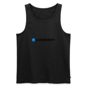 Blueberry funny Blaubeere Design - Men's Premium Organic Tank Top - black - Front - AI Model Male 178 light (178cm)