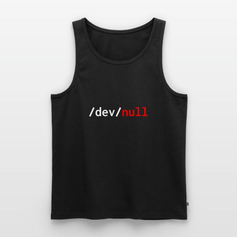 Dev null red web developer humor funny Men's Premium Organic Tank Top