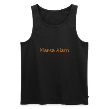 Vacances Marsa Alam Égypte - Débardeur bio Premium Homme - noir - Devant - AI Model Male 178 light (178cm)