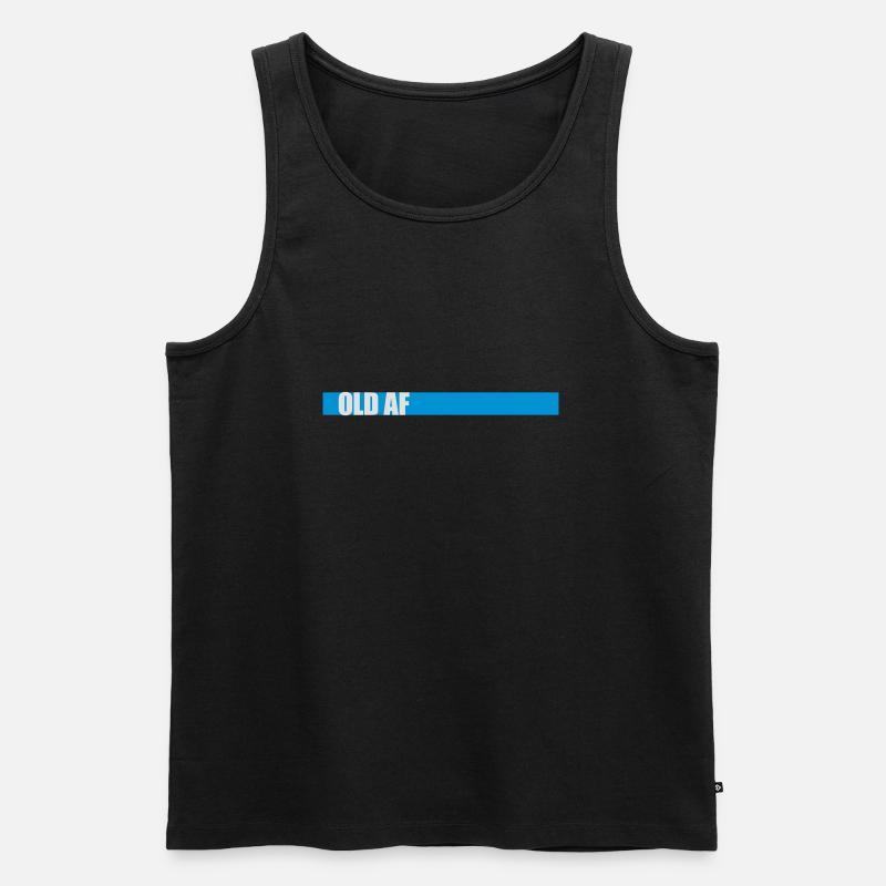 old AF Text Logo - Männer Premium Bio Tank Top - Schwarz