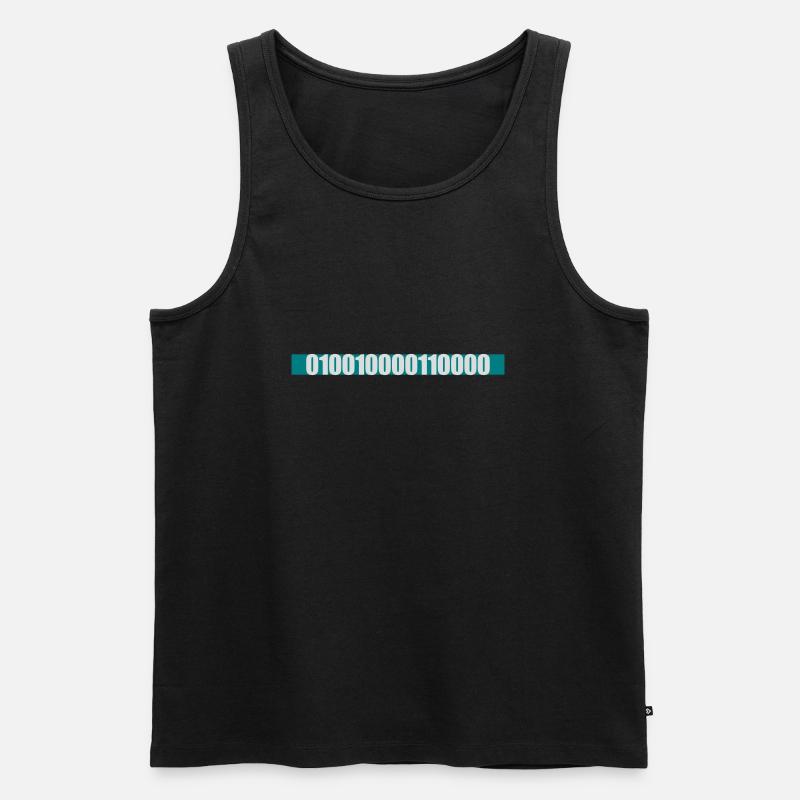 Binär Code Programm Sprache - Männer Premium Bio Tank Top - Schwarz