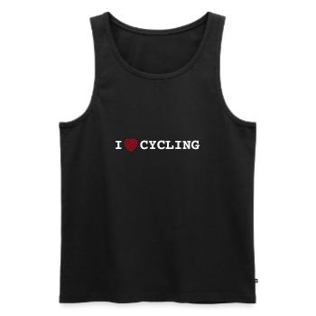 i love cycling heart bicycle chain - Men's Premium Organic Tank Top - black - Front - Michal (187cm)