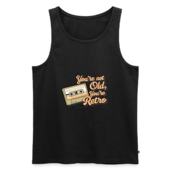 You're Not Old You're Retro Classic Cassette Tape - Männer Premium Bio Tank Top - Schwarz - Vorne - Michal (187cm)