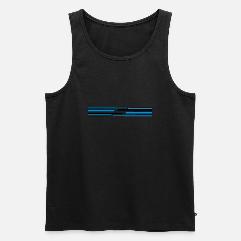 Many lines pattern - Men's Premium Organic Tank Top - black