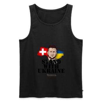 Ukraine Suisse Supporters Design - Débardeur bio Premium Homme - noir - Devant - Michal (187cm)