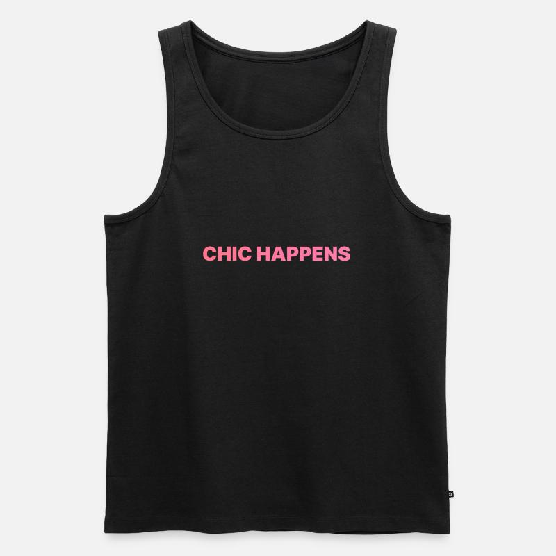 CHIC HAPPENS ROSA - Männer Premium Bio Tank Top - Schwarz