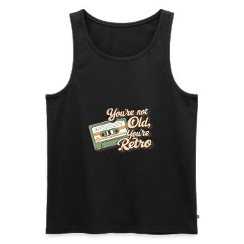 You're Not Old You're Retro Classic Cassette Tape - Männer Premium Bio Tank Top - Schwarz - Vorne - Michal (187cm)