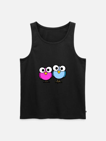 Birds Glubschaugen cartoon cute - Men's Premium Organic Tank Top - black