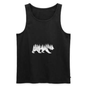 Bear bears gift forest birds nature predator - Men's Premium Organic Tank Top - black - Front - Michal (187cm)