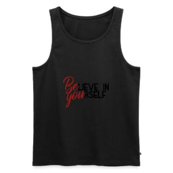 Be you - Männer Premium Bio Tank Top - Schwarz - Vorne - Michal (187cm)