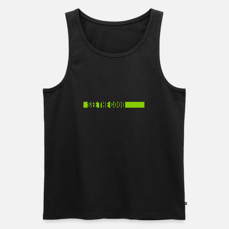 see the good Zitat - Männer Premium Bio Tank Top - Schwarz