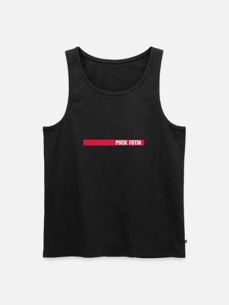 puck futin logo design - Men's Premium Organic Tank Top - black