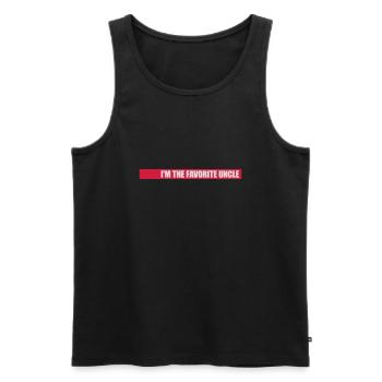 at The Favorite Uncle - Men's Premium Organic Tank Top - black - Front - AI Model Male 178 light (178cm)