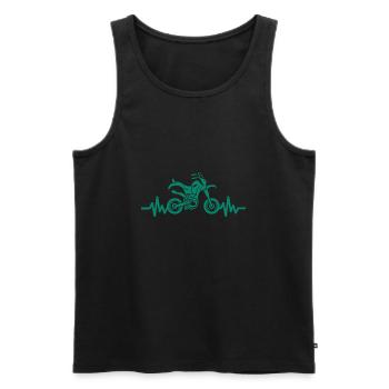 Heartbeat Motorcycle - Motorcross - Men's Premium Organic Tank Top - black - Front - AI Model Male 178 light (178cm)
