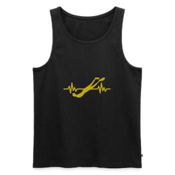 Heartbeat Swimmer - Diver Water Sports Athlete - Men's Premium Organic Tank Top - black - Front - Michal (187cm)