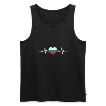 Bulgarien Herz Bulgaria Bulgarische Flagge Vintage - Männer Premium Bio Tank Top - Schwarz - Vorne - Michal (187cm)