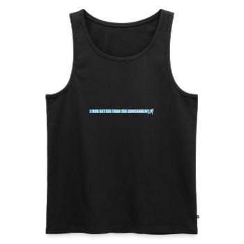 run better than government - Männer Premium Bio Tank Top - Schwarz - Vorne - Michal (187cm)
