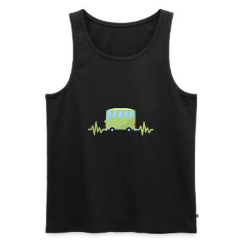 Auto - Wagen - Herzschlag - Autobus - Style - Männer Premium Bio Tank Top - Schwarz - Vorne - Michal (187cm)