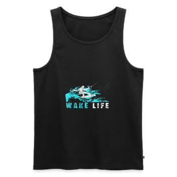 Wakeboarder gift wakeboard waterskiing - Men's Premium Organic Tank Top - black - Front - AI Model Male 178 light (178cm)