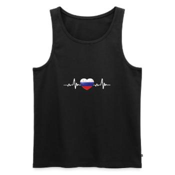 Russische Herz Flagge Retro - Männer Premium Bio Tank Top - Schwarz - Vorne - Michal (187cm)