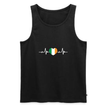 Irische Flagge Herz Irland - Männer Premium Bio Tank Top - Schwarz - Vorne - Michal (187cm)
