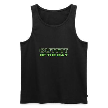 Outfit of the day Green - Men's Premium Organic Tank Top - black - Front - AI Model Male 178 light (178cm)
