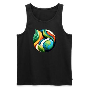 Terre artistique - Débardeur bio Premium Homme - noir - Devant - Michal (187cm)