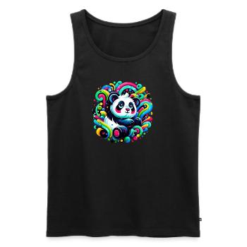Colorful Panda - Men's Premium Organic Tank Top - black - Front - AI Model Male 178 light (178cm)