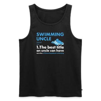 Sport Uncle Swimming - Männer Premium Bio Tank Top - Schwarz - Vorne - Michal (187cm)
