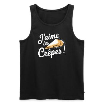 J'aime les crêpes - Débardeur bio Premium Homme - noir - Devant - Michal (187cm)