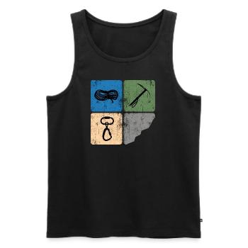 eisklettern bergsteiger alpinist klettern - Männer Premium Bio Tank Top - Schwarz - Vorne - Michal (187cm)