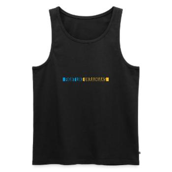 se battre comme citation des ukrainiens - Débardeur bio Premium Homme - noir - Devant - AI Model Male 178 light (178cm)