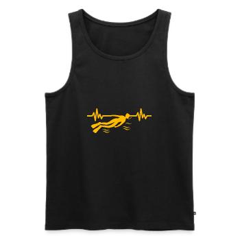 Heartbeat Swimmer - Diver Water Sports Athlete - Men's Premium Organic Tank Top - black - Front - Michal (187cm)