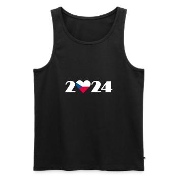 I love Tschechei 2024, Reise nach Tschechei 2024 - Männer Premium Bio Tank Top - Schwarz - Vorne - Michal (187cm)
