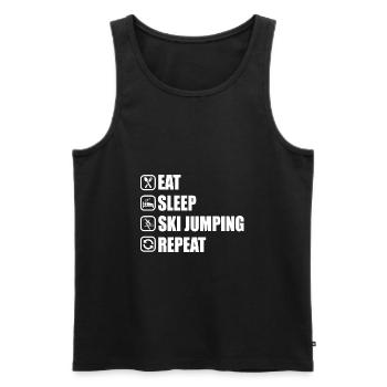 Eat Sleep SkiJumping Repeat Funny Snow Gift - Men's Premium Organic Tank Top - black - Front - Michal (187cm)
