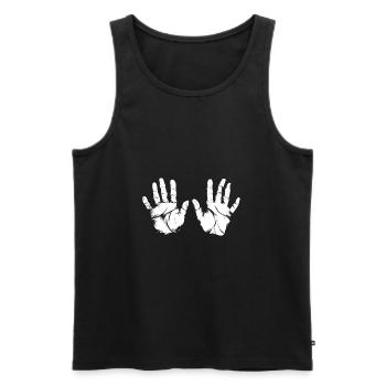 Handabdrücke - Männer Premium Bio Tank Top - Schwarz - Vorne - AI Model Male 178 light (178cm)