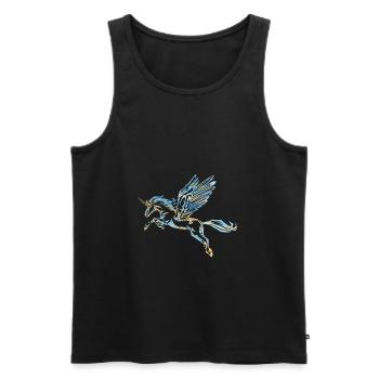 PEGASUS UNICORN - or bleu - Débardeur bio Premium Homme - noir - Devant - Michal (187cm)