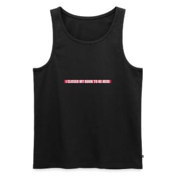 I closed my book - Männer Premium Bio Tank Top - Schwarz - Vorne - AI Model Male 178 light (178cm)