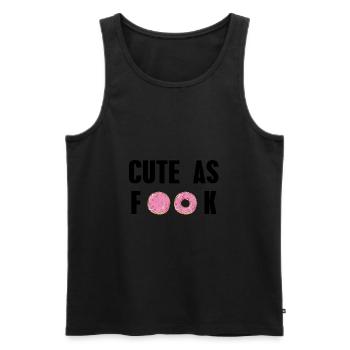Cute as Fuck schwarz Donut Süßigkeit Geschenkidee - Männer Premium Bio Tank Top - Schwarz - Vorne - AI Model Male 178 light (178cm)